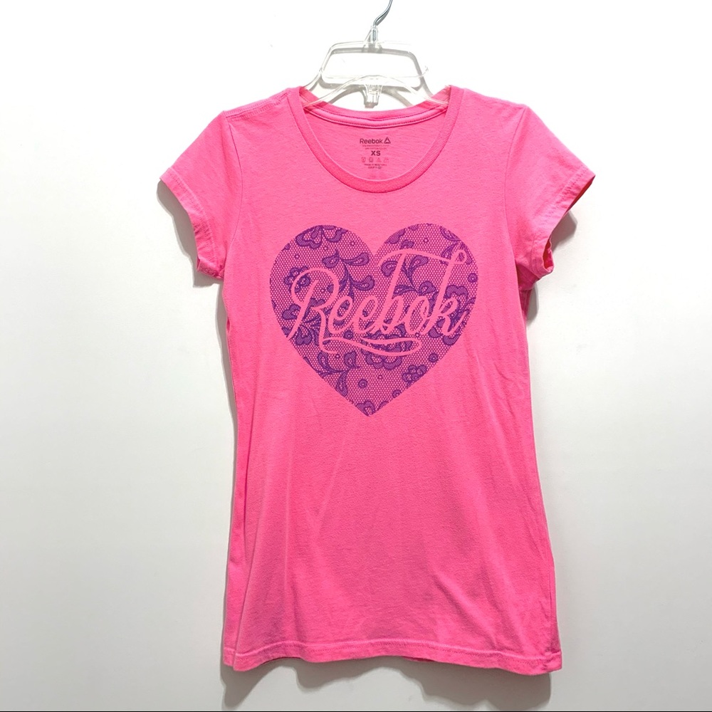 Reebok Women’s Lace Print Heart Tee Shirt